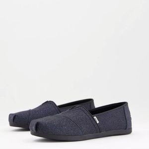NWT TOMS Alpargata flat shoes in black glitter